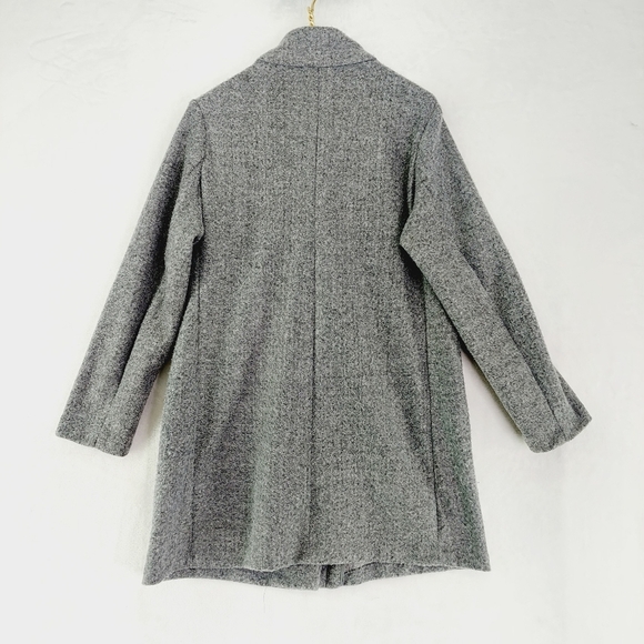 Old Navy Grey Tweed Collared Overcoat Z60 - Picture 4 of 7